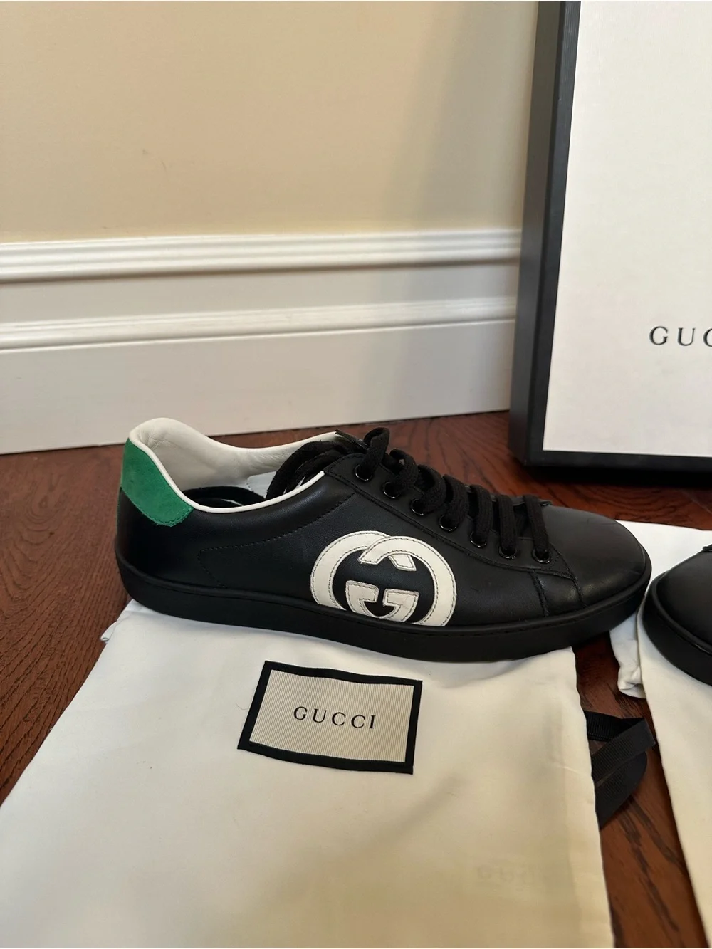 Black Gucci sneakers
